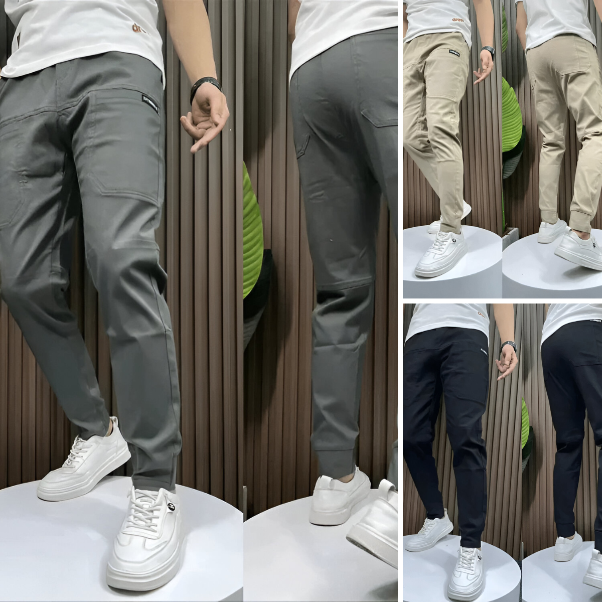Men’s Stretch Cargo Trousers – Lightweight Casual Pants with Flexible Fit