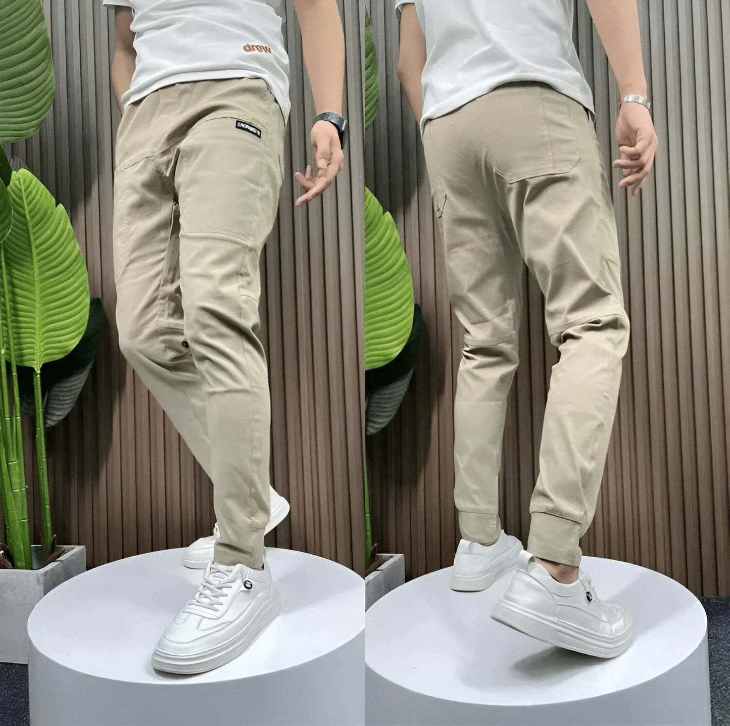 Men’s Stretch Cargo Trousers – Lightweight Casual Pants with Flexible Fit