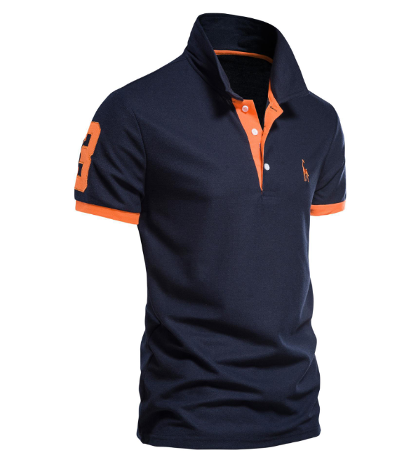 Men’s Slim-Fit Polo Shirt – Cotton Blend Short Sleeve Casual Top