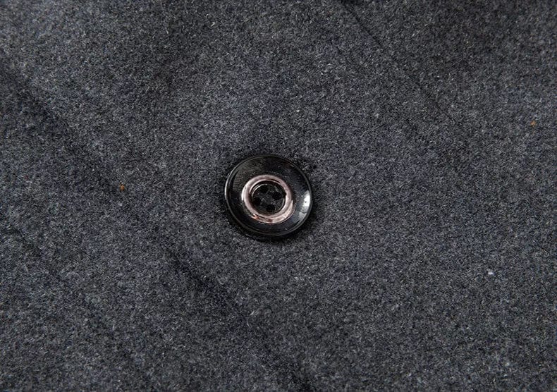 Men’s Two-Piece Winter Coat – Wool Blend Outerwear with Zip & Button Closure