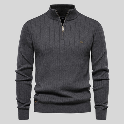 Men’s Ribbed Sweater – Warm Knit Pullover for Fall/Winter