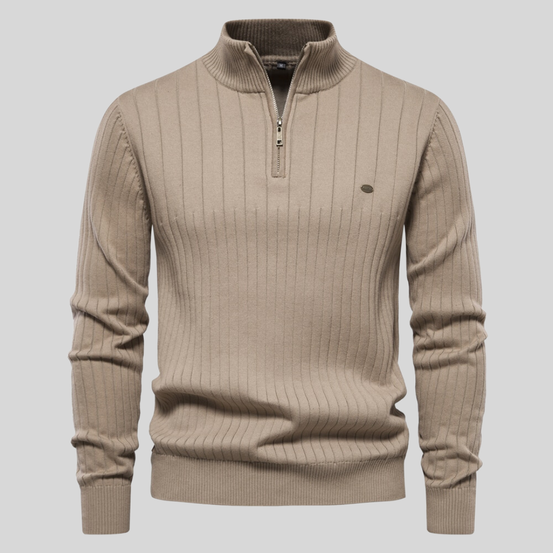 Men’s Ribbed Sweater – Warm Knit Pullover for Fall/Winter