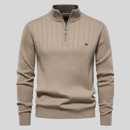 Men’s Ribbed Sweater – Warm Knit Pullover for Fall/Winter