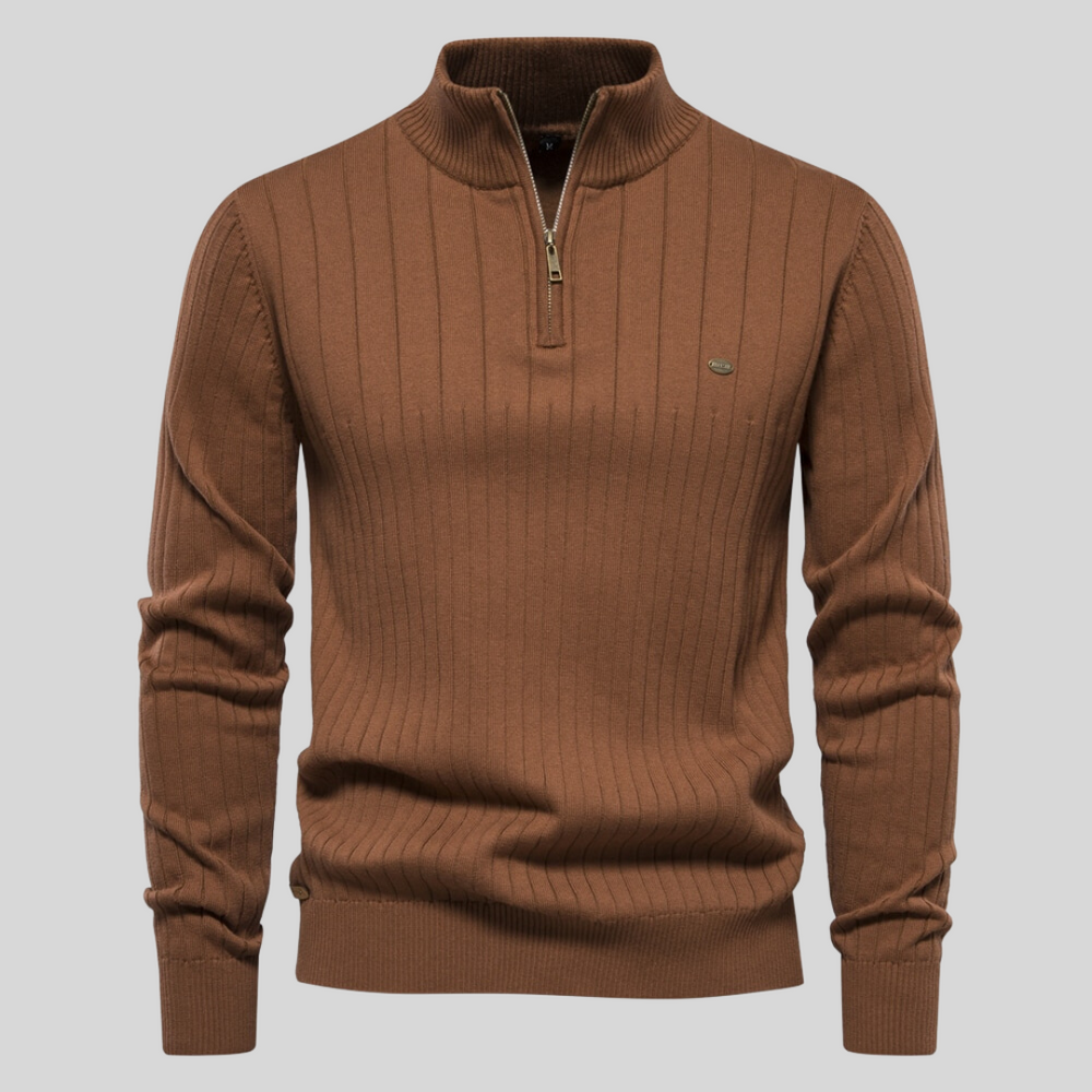 Men’s Ribbed Sweater – Warm Knit Pullover for Fall/Winter
