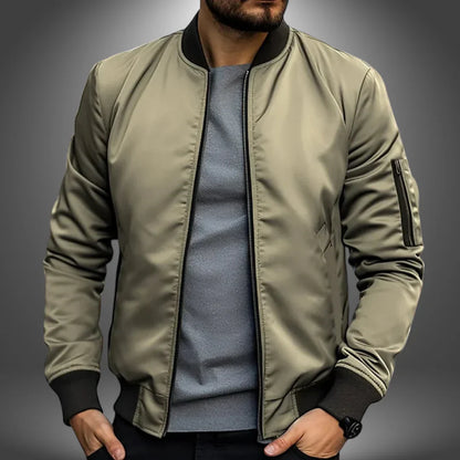 Men’s Lightweight Bomber Jacket – Casual Windbreaker with Ribbed Cuffs