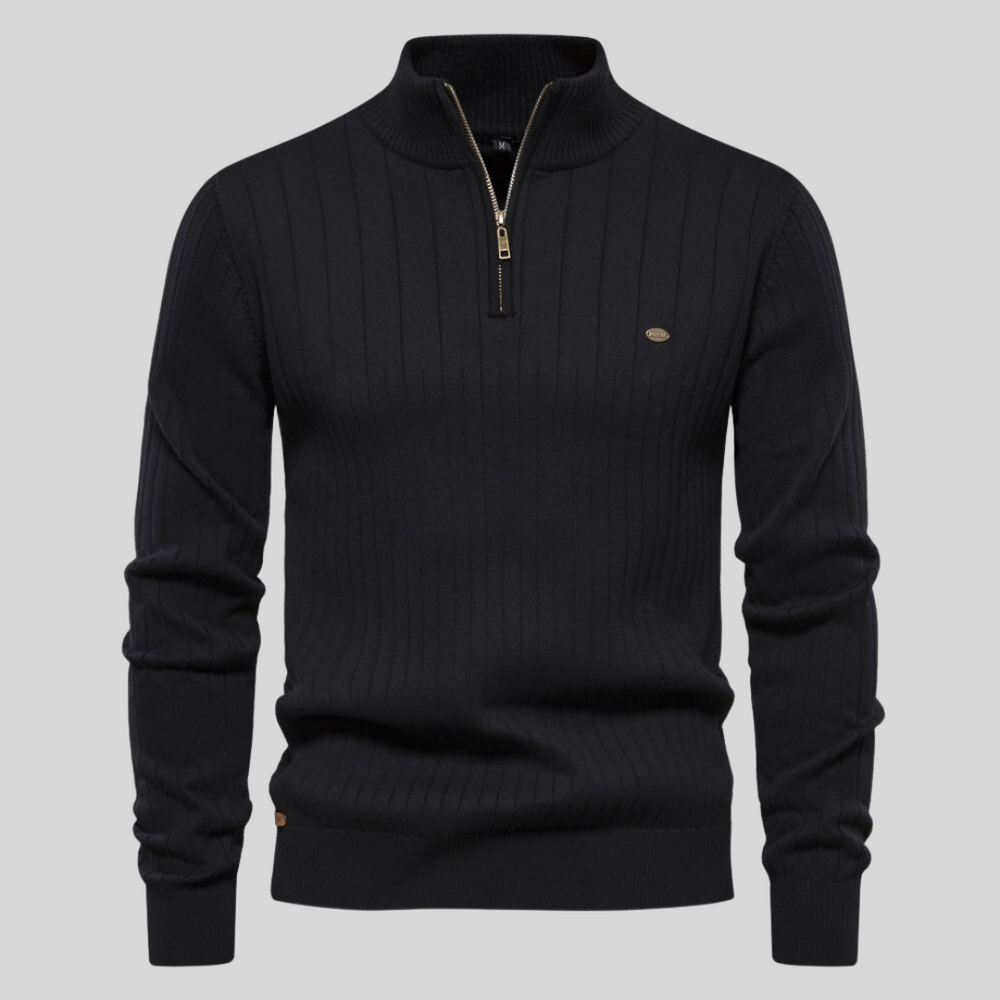 Men’s Ribbed Sweater – Warm Knit Pullover for Fall/Winter