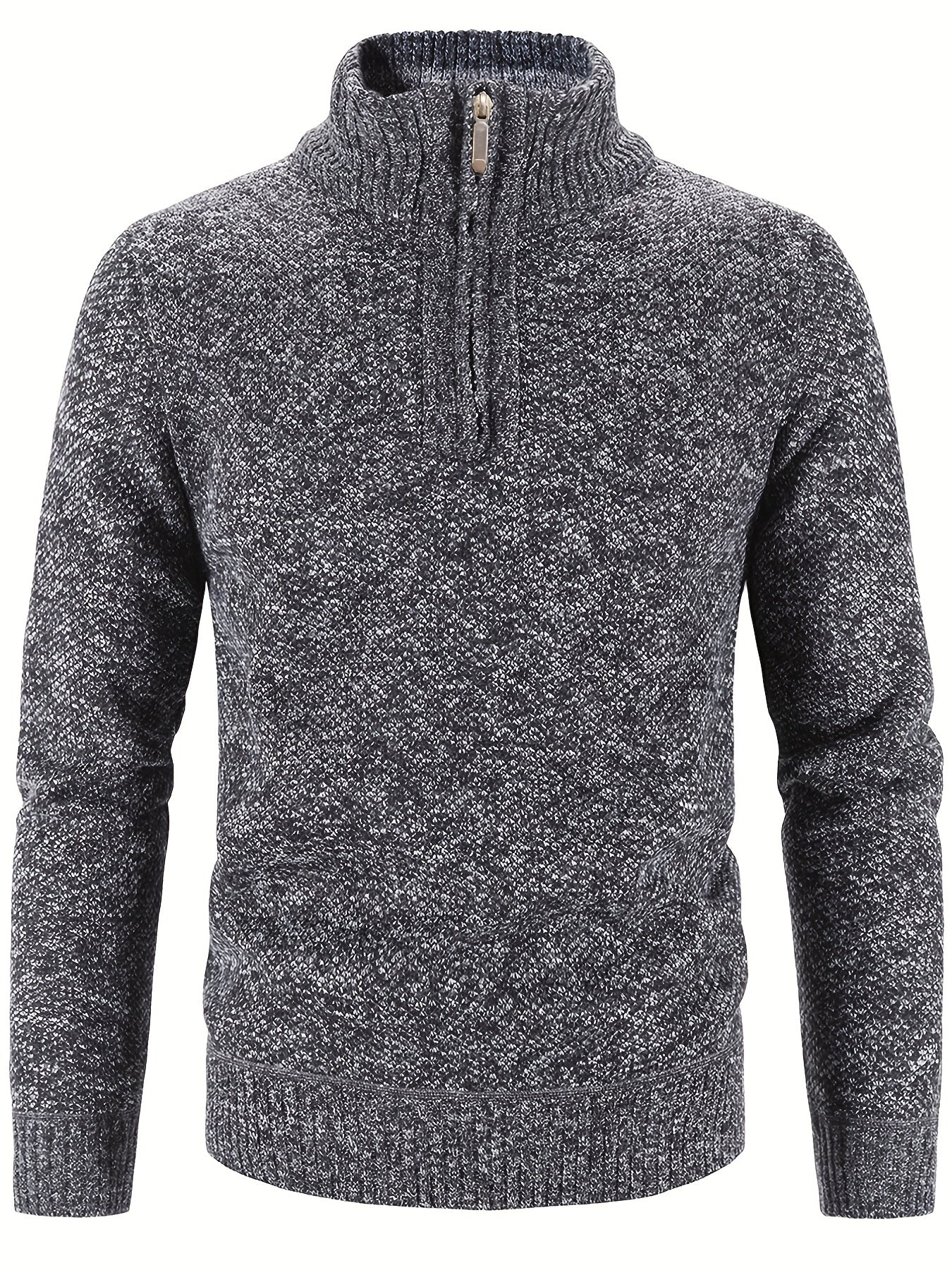 Men’s Thermal Half-Zip Jumper – Soft Knit Fall/Winter Sweater