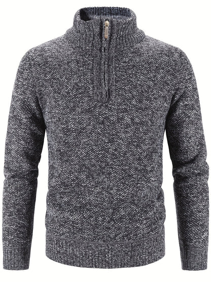 Men’s Thermal Half-Zip Jumper – Soft Knit Fall/Winter Sweater