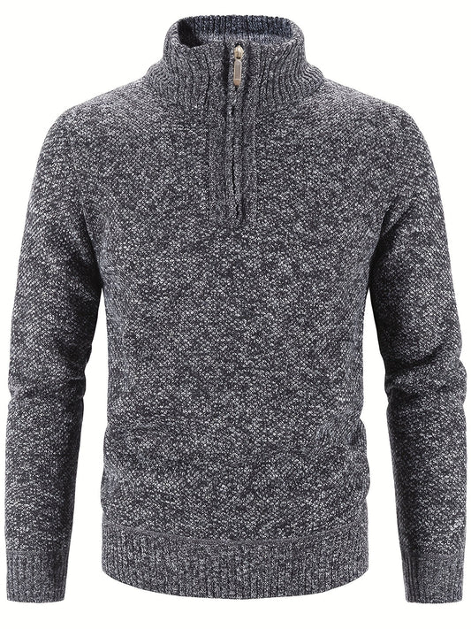 Men’s Thermal Half-Zip Jumper – Soft Knit Fall/Winter Sweater