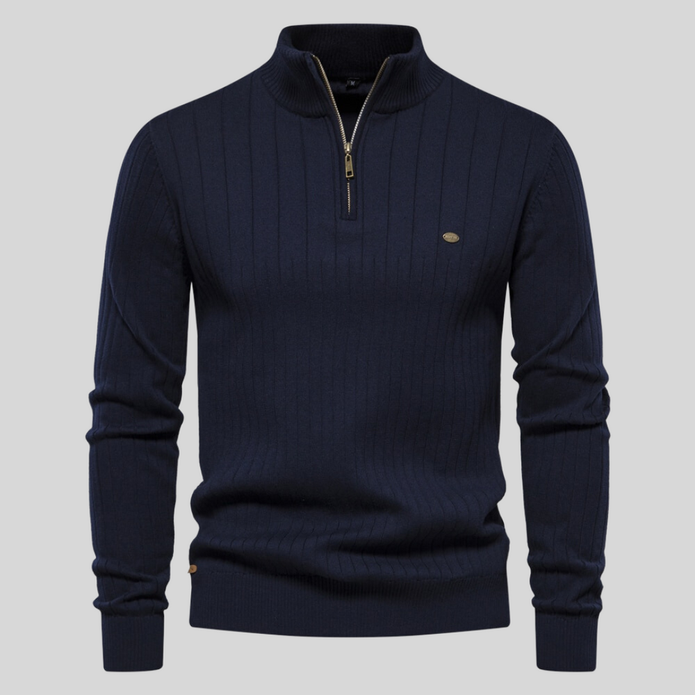 Men’s Ribbed Sweater – Warm Knit Pullover for Fall/Winter