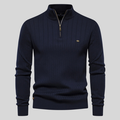 Men’s Ribbed Sweater – Warm Knit Pullover for Fall/Winter
