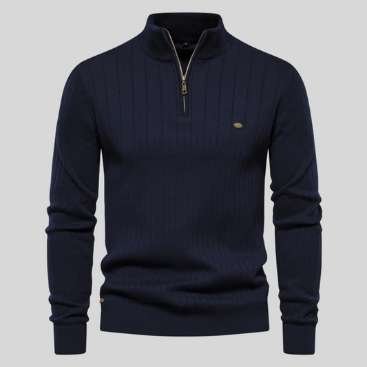 Men’s Ribbed Sweater – Warm Knit Pullover for Fall/Winter