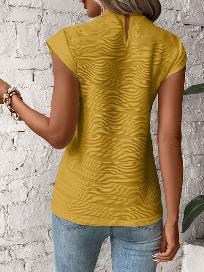 Women’s Chic Pleated Blouse – Elegant Flattering Fit Top