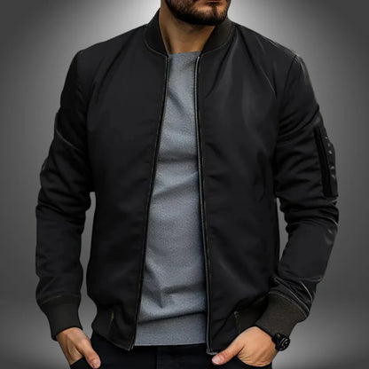 Men’s Lightweight Bomber Jacket – Casual Windbreaker with Ribbed Cuffs