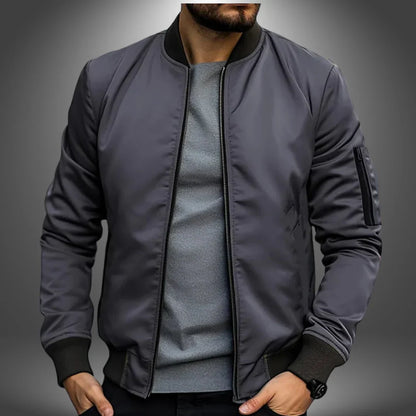 Men’s Lightweight Bomber Jacket – Casual Windbreaker with Ribbed Cuffs