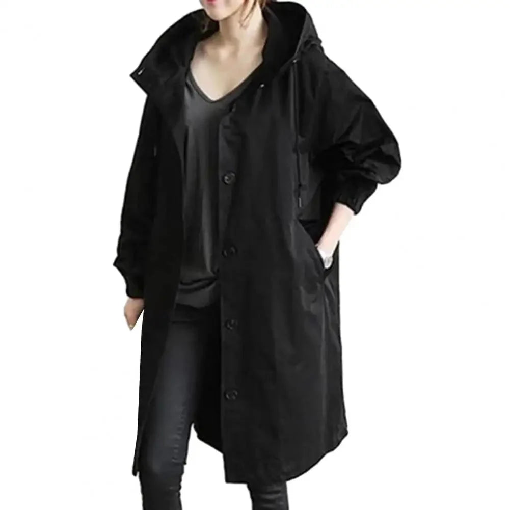 Women’s Oversized Waterproof Raincoat – Lightweight Hooded Trench Jacket