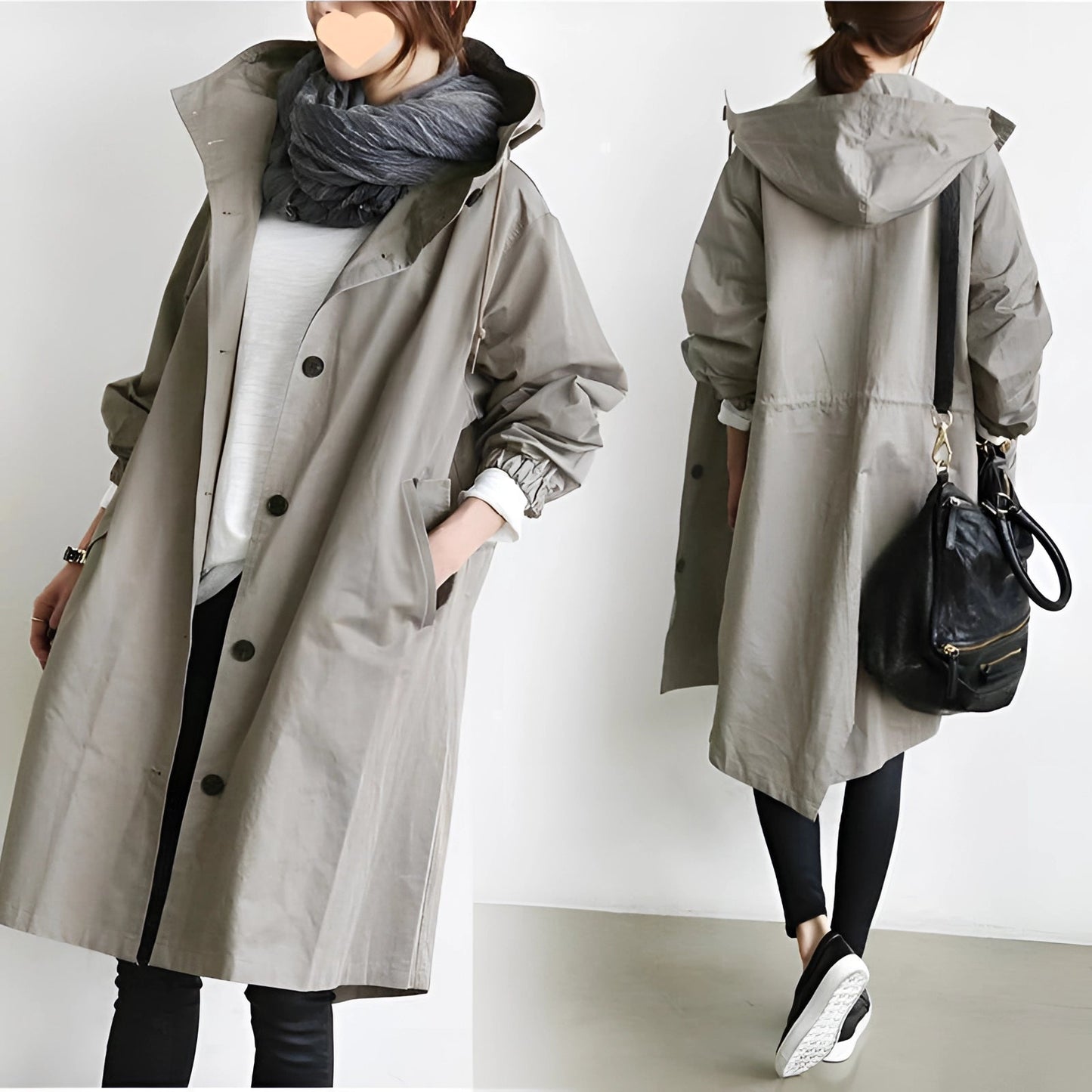 Women’s Oversized Waterproof Raincoat – Lightweight Hooded Trench Jacket