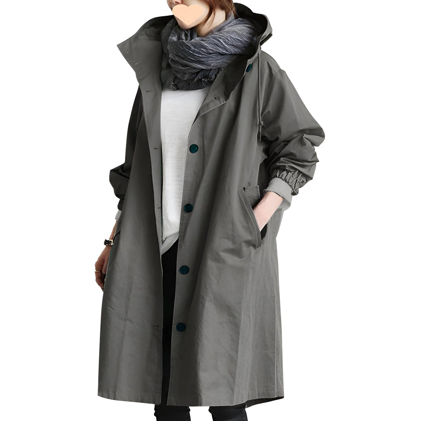 Women’s Oversized Waterproof Raincoat – Lightweight Hooded Trench Jacket
