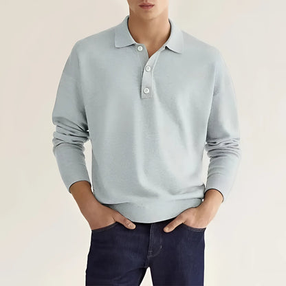 Luxury Men’s Polo Sweater – High-End Winter Knitwear