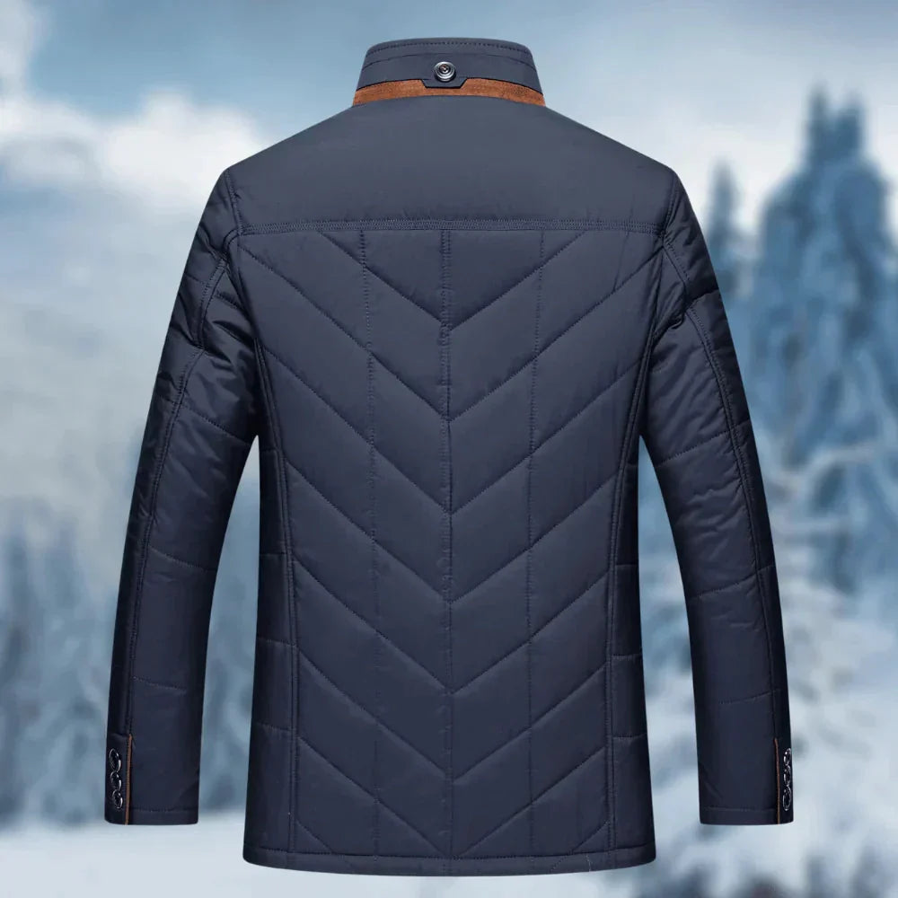 Men’s Insulated Quilted Winter Coat – Waterproof Thermal Jacket with Fur Collar