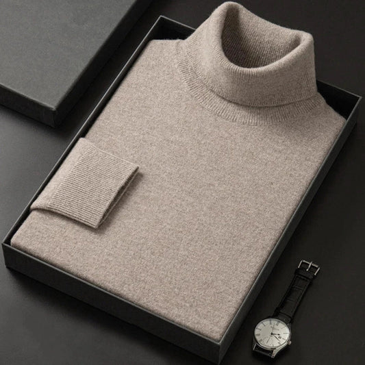 Men’s Luxury Turtleneck Sweater – Winter Pullover