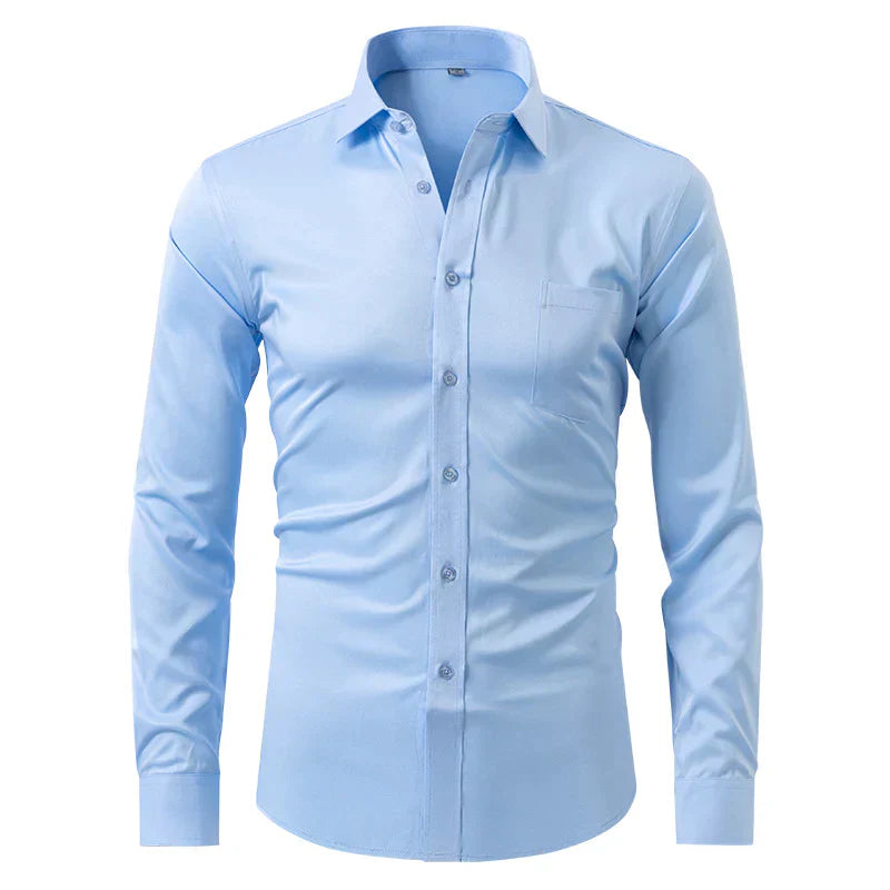 Classic Men’s Wrinkle-Free Shirt – Long Sleeve Formal Button-Up