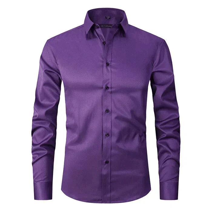 Classic Men’s Wrinkle-Free Shirt – Long Sleeve Formal Button-Up
