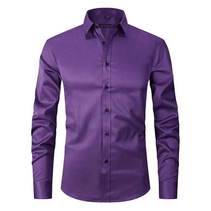 Classic Men’s Wrinkle-Free Shirt – Long Sleeve Formal Button-Up