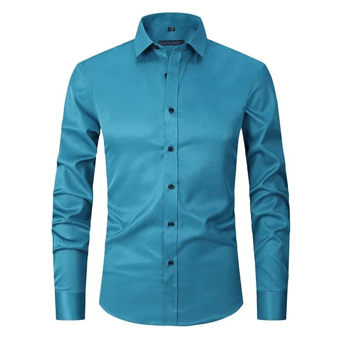 Classic Men’s Wrinkle-Free Shirt – Long Sleeve Formal Button-Up