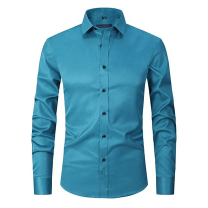 Classic Men’s Wrinkle-Free Shirt – Long Sleeve Formal Button-Up