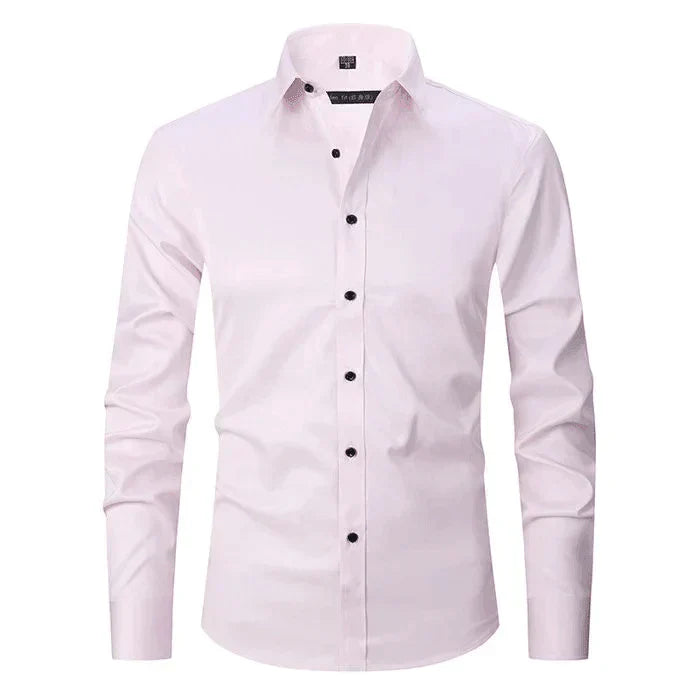 Classic Men’s Wrinkle-Free Shirt – Long Sleeve Formal Button-Up