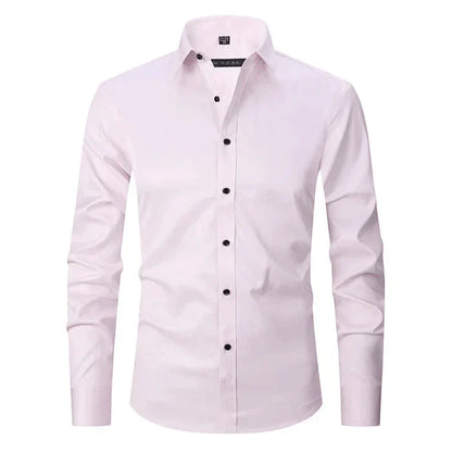 Classic Men’s Wrinkle-Free Shirt – Long Sleeve Formal Button-Up