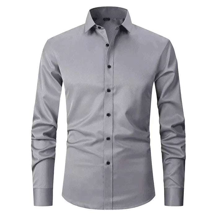 Classic Men’s Wrinkle-Free Shirt – Long Sleeve Formal Button-Up