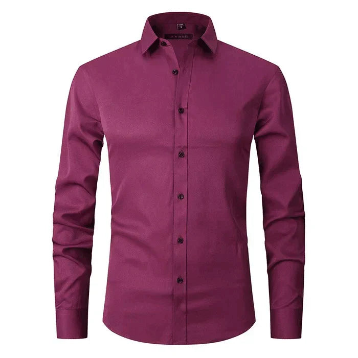 Classic Men’s Wrinkle-Free Shirt – Long Sleeve Formal Button-Up
