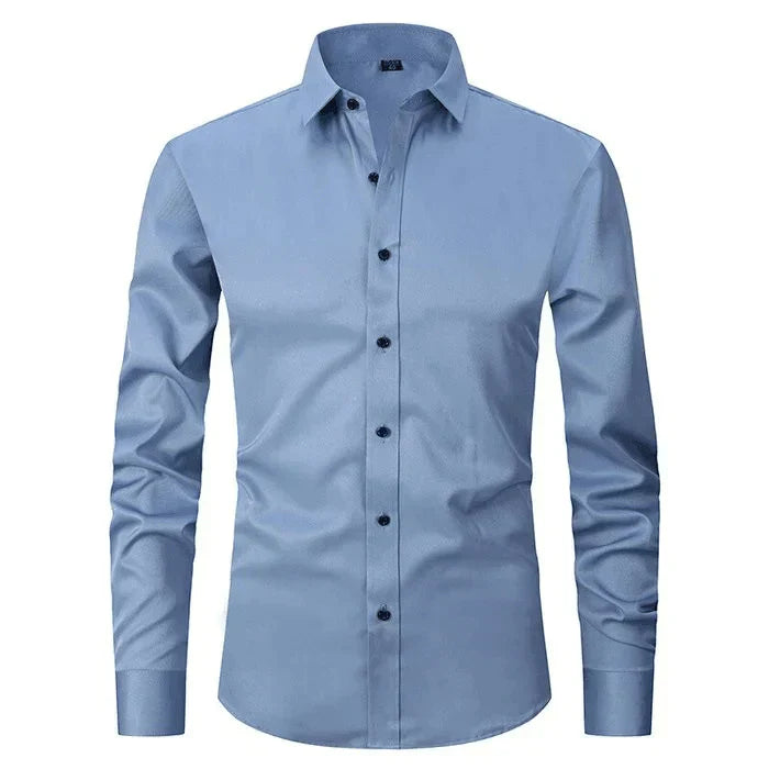 Classic Men’s Wrinkle-Free Shirt – Long Sleeve Formal Button-Up