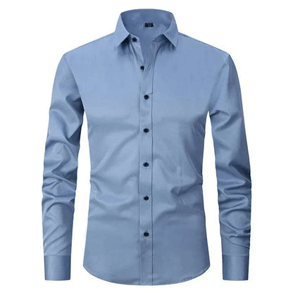 Classic Men’s Wrinkle-Free Shirt – Long Sleeve Formal Button-Up