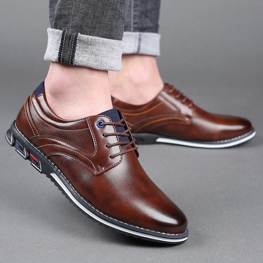 Men’s Classic Dress Shoes – Comfortable Round-Toe Formal Footwear