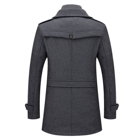 Men’s Two-Piece Winter Coat – Wool Blend Outerwear with Zip & Button Closure