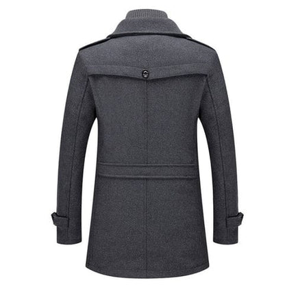 Men’s Two-Piece Winter Coat – Wool Blend Outerwear with Zip & Button Closure
