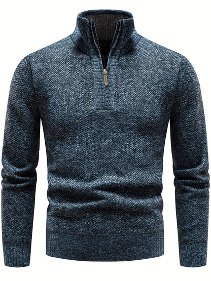 Men’s Thermal Half-Zip Jumper – Soft Knit Fall/Winter Sweater