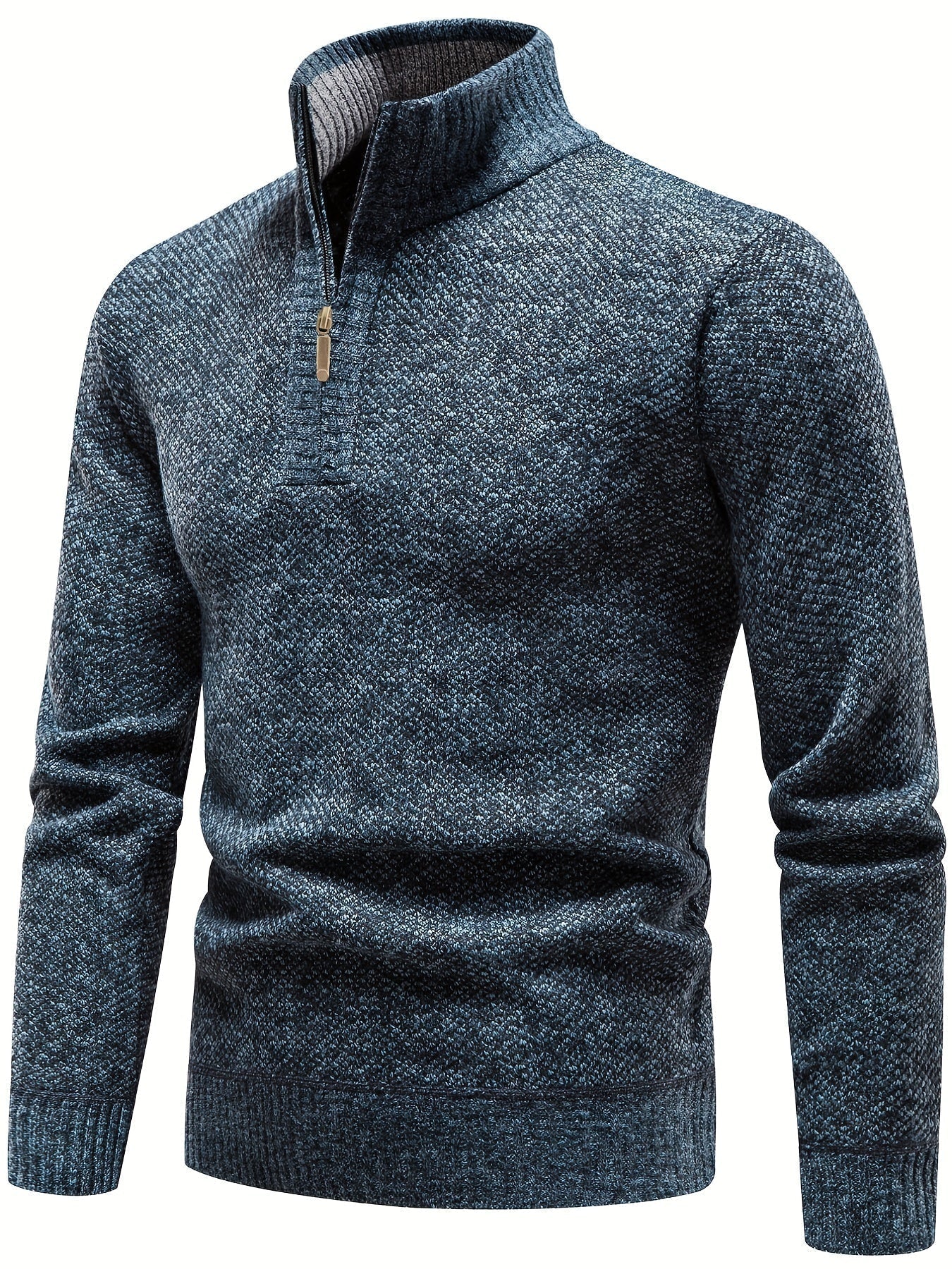 Men’s Thermal Half-Zip Jumper – Soft Knit Fall/Winter Sweater