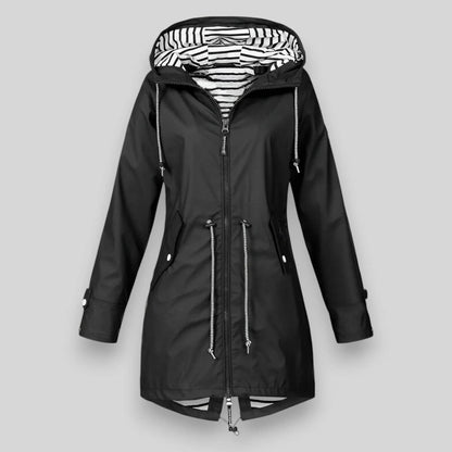 Women’s Waterproof Jacket – Lightweight Wind-Resistant Mid-Length Coat