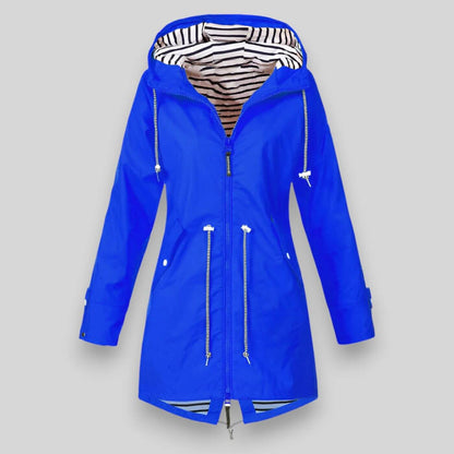 Women’s Waterproof Jacket – Lightweight Wind-Resistant Mid-Length Coat