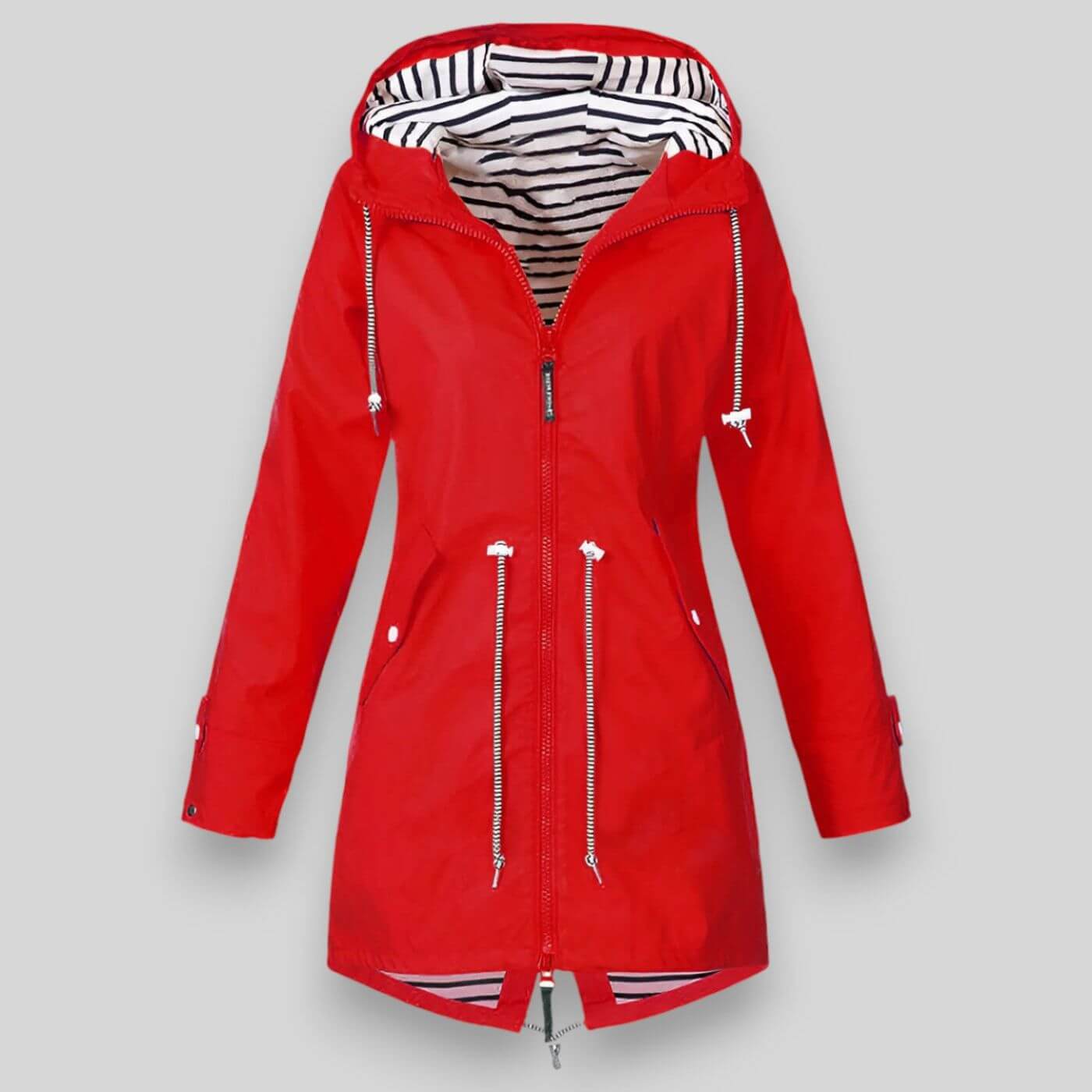 Women’s Waterproof Jacket – Lightweight Wind-Resistant Mid-Length Coat