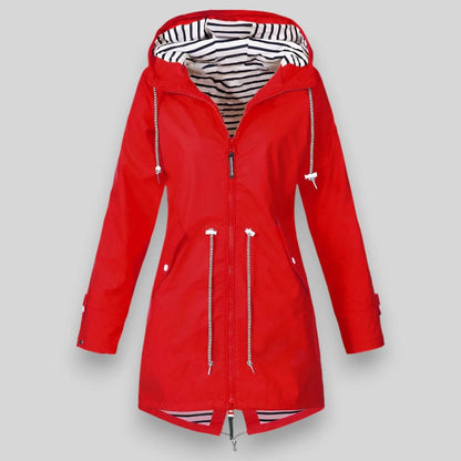 Women’s Waterproof Jacket – Lightweight Wind-Resistant Mid-Length Coat