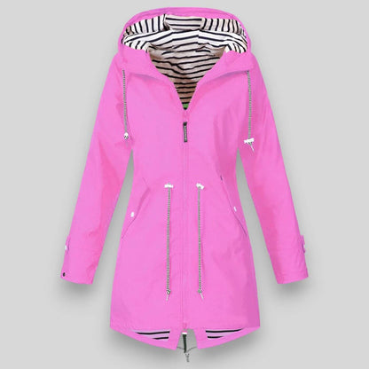 Women’s Waterproof Jacket – Lightweight Wind-Resistant Mid-Length Coat