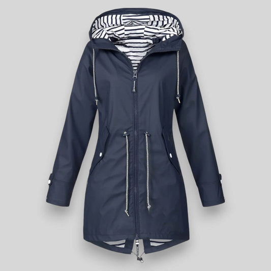 Women’s Waterproof Jacket – Lightweight Wind-Resistant Mid-Length Coat