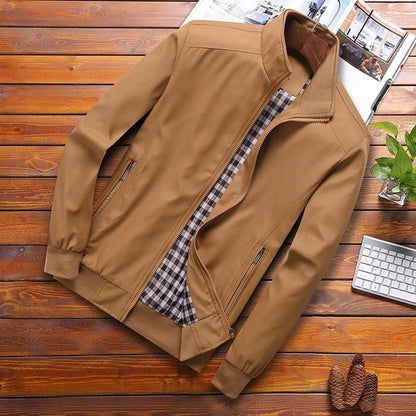 Men’s Windbreaker Jacket – Lightweight Zip-Up Summer Outerwear with High Collar