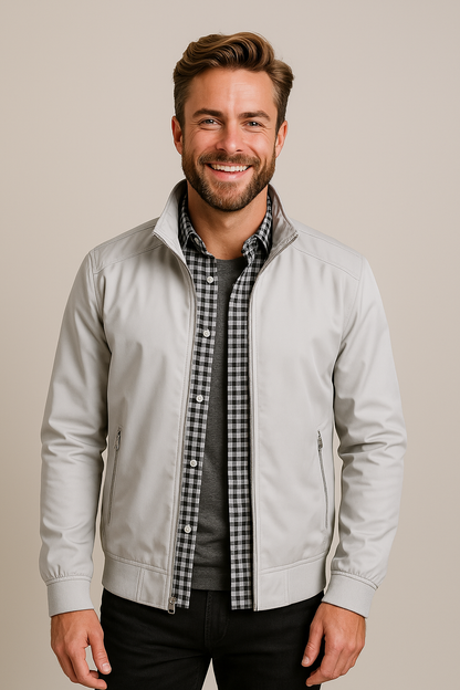 Men’s Windbreaker Jacket – Lightweight Zip-Up Summer Outerwear with High Collar