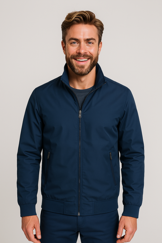 Men’s Windbreaker Jacket – Lightweight Zip-Up Summer Outerwear with High Collar